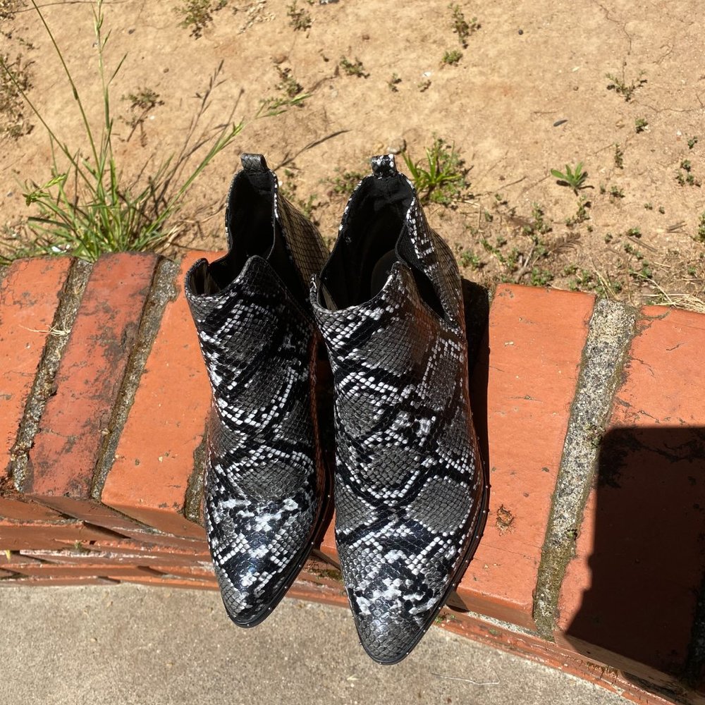 Bar Iii Snakeprint Ankle Booties With Gem - image 4